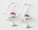 Silver Earring Fairy Pink