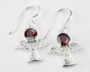 Silver Earring Fairy Red Stone