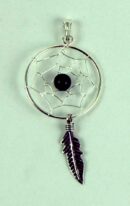 Silver Pendant DC Black 20mm