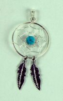 Silver Pendant DC Turquoise 16mm