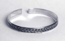 Silver Bangle Slim Woven Style