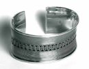 Silver Bangle Wide Ribbed