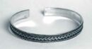 Silver Bangle Woven Design