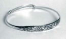 Silver Bangle Floral Design