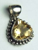 Silver Pendant Citrine Stone