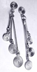 Silver Earring Triple Swirl