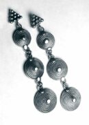 Silver Earring Triple Disc Drop