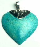 Silver Pendant Heart Turquoise