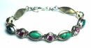 Silver Bracelet Turquoise And Rose Quartz