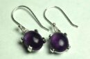 Silver Earring Amethyst Cab
