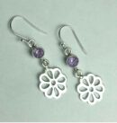 Silver Earring Amethyst Cut