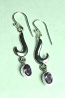 Silver Earring Amethyst Drop