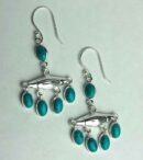 Silver Earring Bar Turquoise