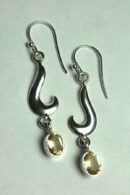 Silver Earring Citrine Drop