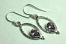 Silver Earring Drop Amethyst