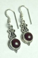 Silver Earring Fancy Garnet