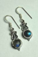Silver Earring Fancy Labradorite