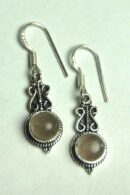 Silver Earring Fancy Rose Quartz