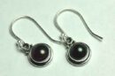 Silver Earring Garnet