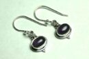 Silver Earring Oval Amethyst