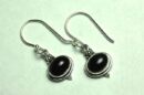 Silver Earring Oval Garnet