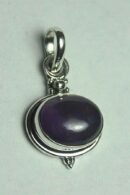 Silver Pendant Oval Amethyst