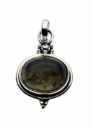 Silver Pendant Oval Labradorite