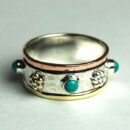 Silver Ring Band Turquoise