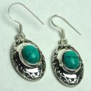Silver Earring Turquoise Circle