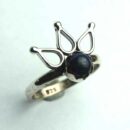 Silver Ring Lapis Crown