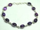 Silver Bracelet Amethyst Stone