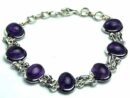 Silver Bracelet Amethyst Stone