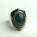Silver Ring Oval Labradorite