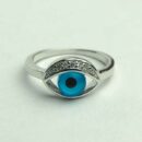Silver Ring Blue Evil Eye