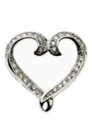 Silver Pendant Heart Clear