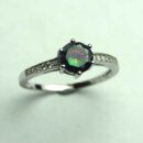 Silver Ring Mystic Quartz Circle