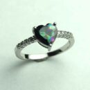 Silver Ring Mystic Quartz Heart