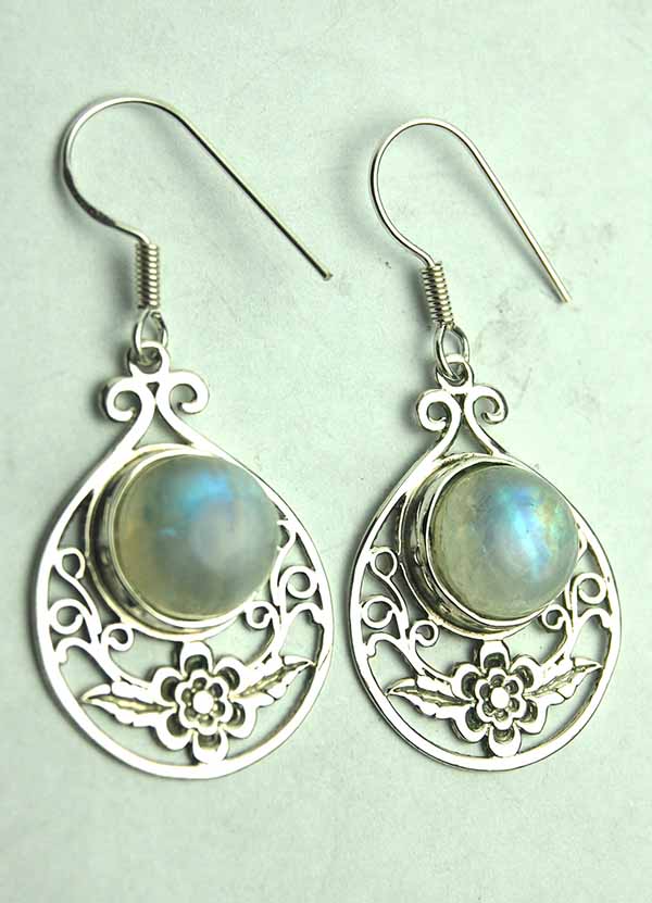 Silver Earring Rainbow Circle