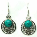 Silver Earring Turquoise Circle