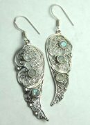 Silver Earring Rainbow Stones