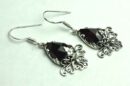 Silver Earring Garnet Cut