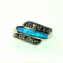 Silver Ring Marcasite Blue