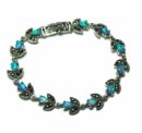 Silver Bracelet Marcasite Blue