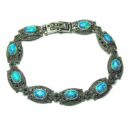 Silver Bracelet Marcasite Blue