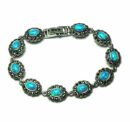 Silver Bracelet Marcasite Blue