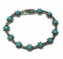 Silver Bracelet Marcasite Blue