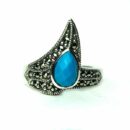 Silver Ring Marcasite Turquoise