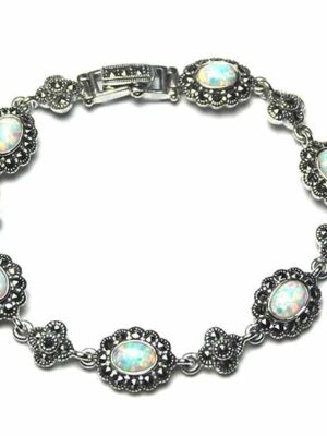 Silver Bracelet Marcasite Opal
