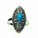 Silver Ring Marcasite Turquoise