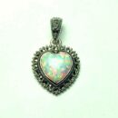 Silver Pendant Marcasite Opal